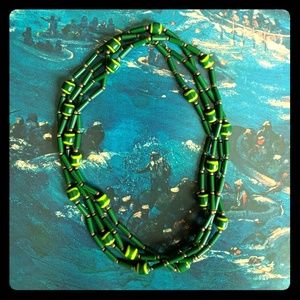 Vintage Green Beaded Necklace